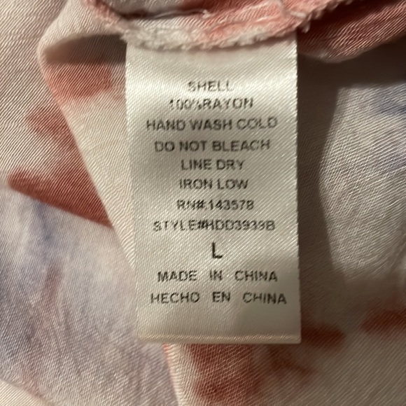 Hot & Delicious sleeveless Tie-Dye button up w/collar Top  size XL - Picture 11 of 12